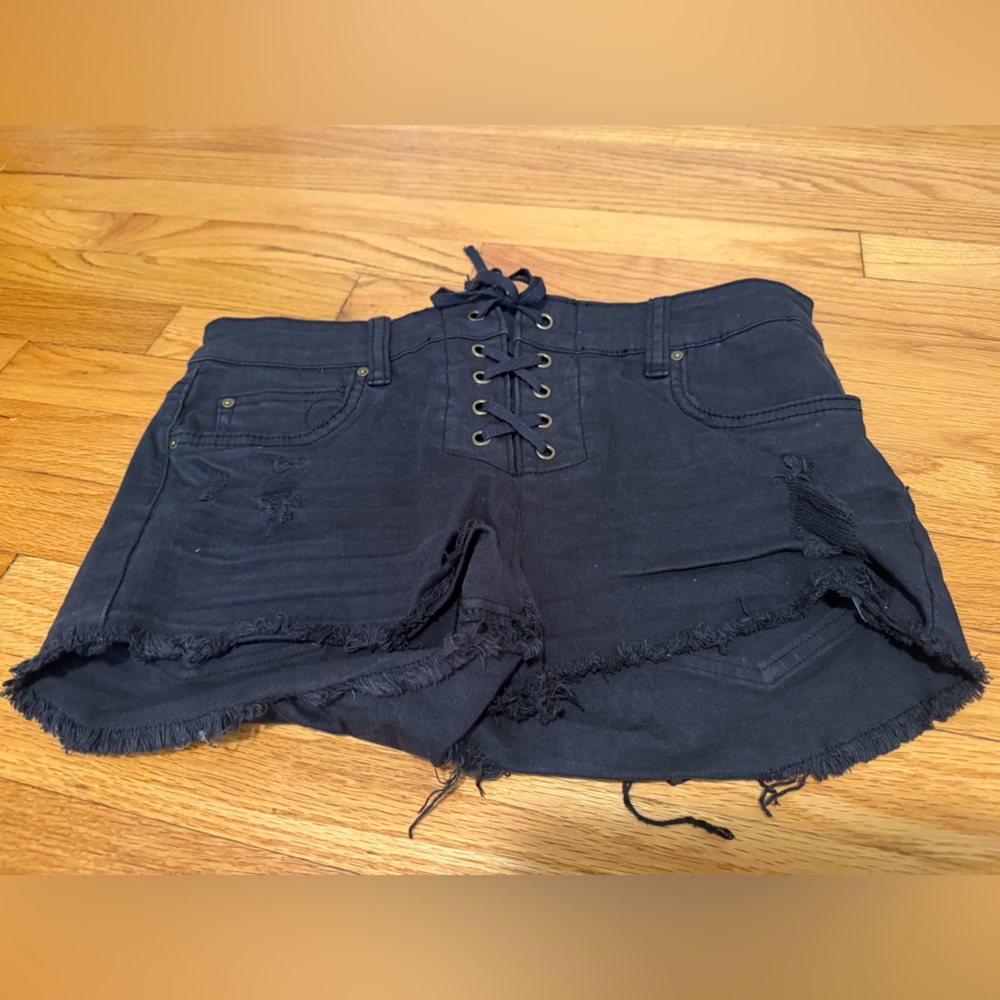 Billabong Dark Denim Lace-Up Shorts